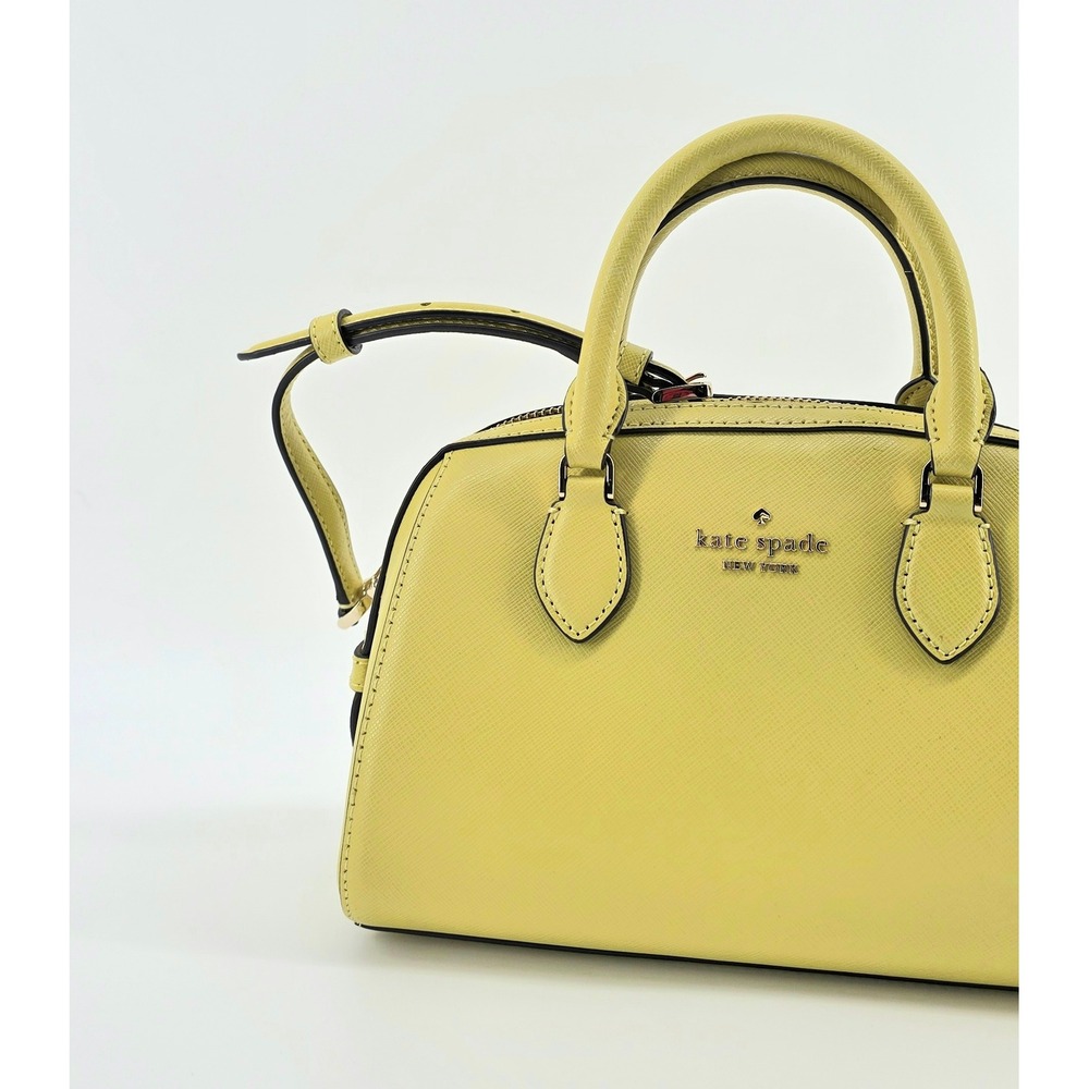 Kate Spade Preppy Satchel Saffiano Leather Crossbody Handbag Women's Yellow - Picture 2 of 9